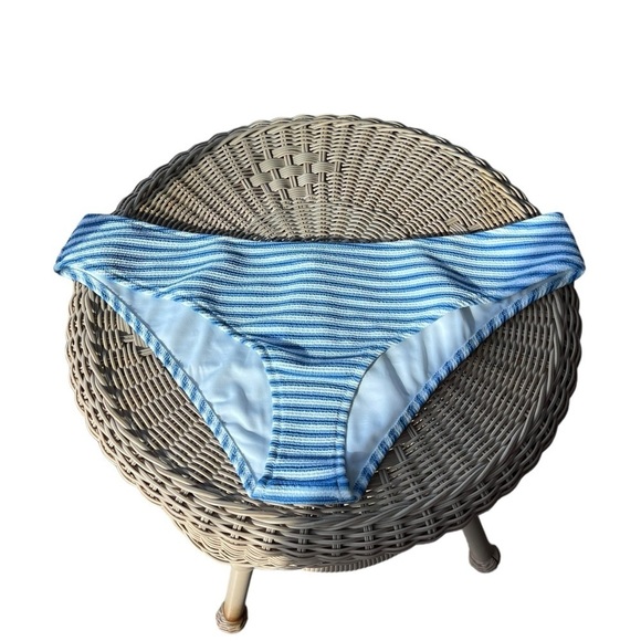 NEW J.Crew Blue White Ottoman Striped Ribbed Cheeky Bottom Swim XXL BF210 - Picture 4 of 15